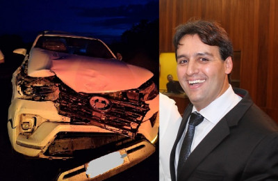 Deputado Flávio Júnior sofre acidente de carro ao colidir veículo com animal